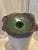 Mid-Century Modern Mid 20th Century Handcrafted Ceramic Art Bowl With Green Glaze and Sculptural Organic Edge For Sale - Image 3 of 6