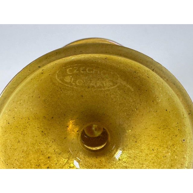 Gold Loetz Candia Silberiris Art Glass Vase: Gold Iridescent Mushroom Form For Sale - Image 8 of 10
