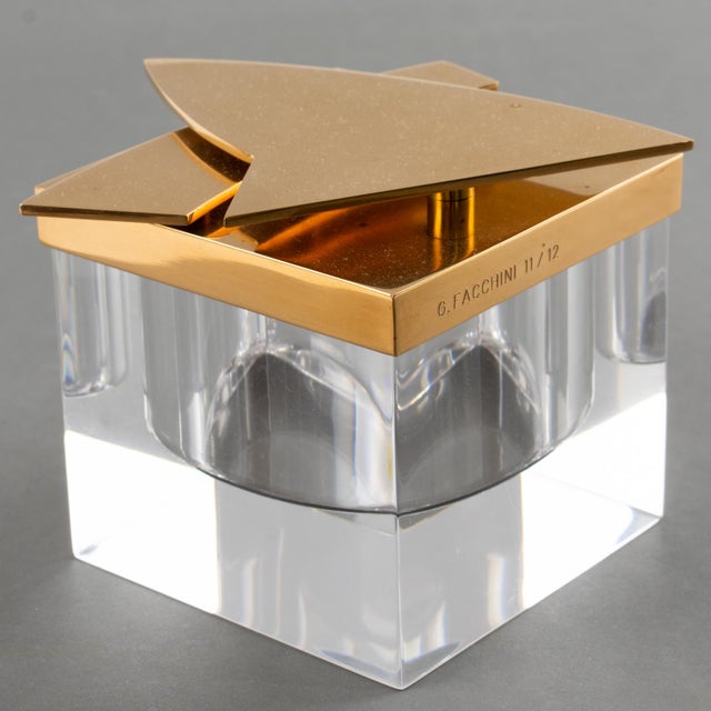 Giorgio Facchini Limited Edition Lucite and Brass Box, Circa 1970 For Sale - Image 12 of 13