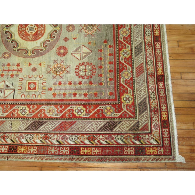 Early 20th Century Zabihi Collection Large Gray Antique Khotan Rug - 7'8" x 15'10" For Sale - Image 5 of 12