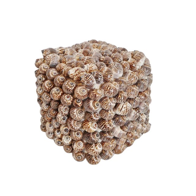 Textile Vintage Coastal Bali Shell Box Small For Sale - Image 7 of 7