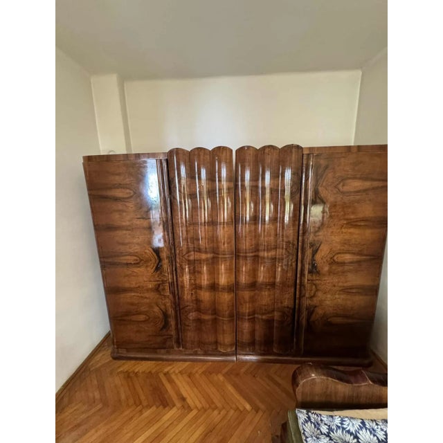 Art Deco Walnut Wardrobe, Central Europe, 1930s For Sale - Image 10 of 10