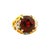 Contemporary 8.41 Carat Garnet Diamond Platinum-18k Yellow Gold Flower Motif Ring, Size 6.5 For Sale - Image 3 of 8