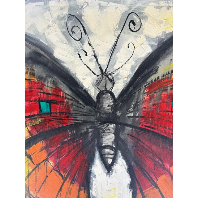 Abstract Large Vintage Lee Reynolds Abstract Butterfly Painting, Framed For Sale - Image 3 of 6