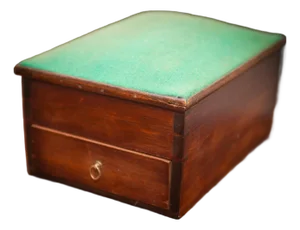 19th Century Antique Walnut Ohio Sewing Box Pin Cushion Dovetailed