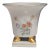 Vintage 1940s Princeton China Footed Urn Vase – Gray Glaze, Floral Motif & Gold Accents For Sale