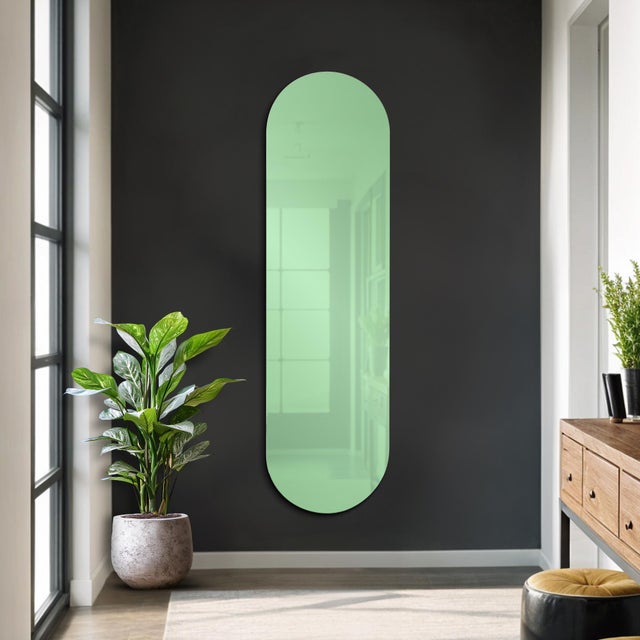 Balducci Oval Emerald Green Mirror Long For Sale - Image 9 of 10