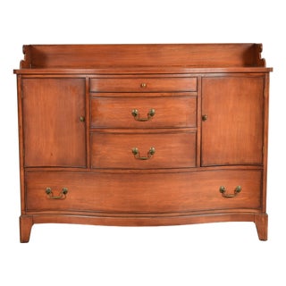 Federal Cherry Wood Serpentine Front Sideboard Buffet by Morganton, Circa 1950s For Sale