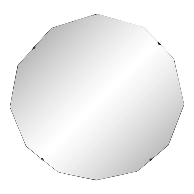 Round Wall Mirror Hollywood Regency Style, Circa 1940s For Sale