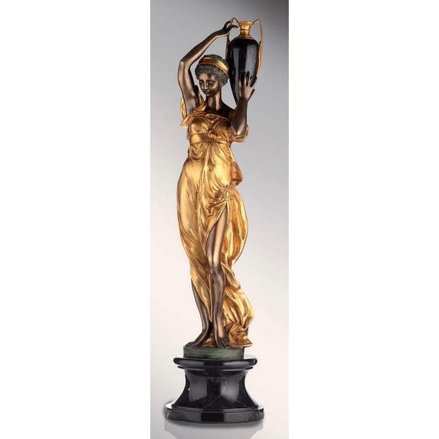 Bronze and Marble Sculptures, Set of 2 For Sale - Image 3 of 7