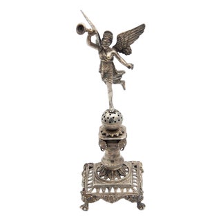 Silver Toothpick Holder with Winged Victory For Sale