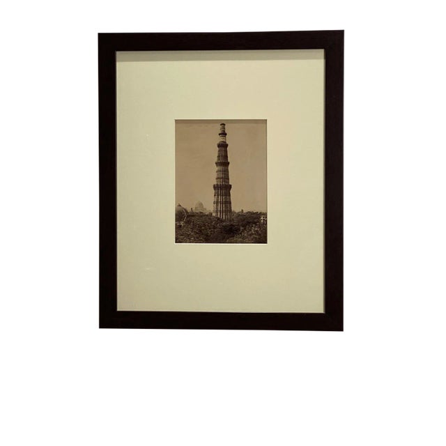 Antique Photograph of Column Quatab Minar, Delhi India For Sale