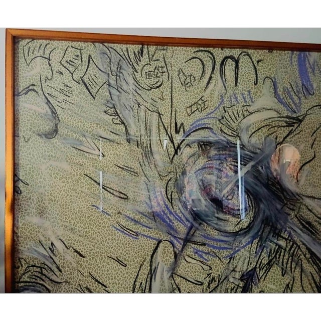 Contemporary Laurie Anderson “Fabric 1” (2012) – Large-Scale Oil on Fabric, Framed For Sale - Image 3 of 6