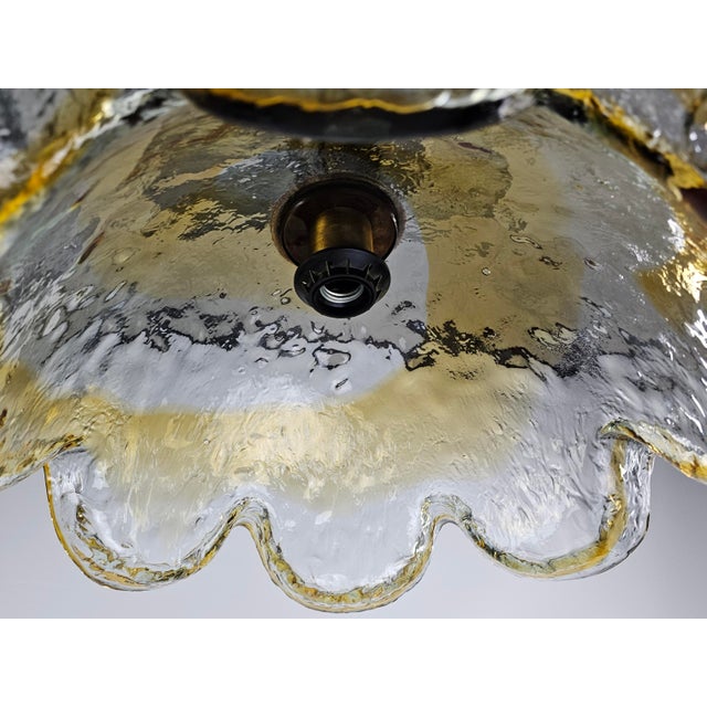 Italian Yellow Glass Pendant Lamp, 1970s For Sale - Image 6 of 7