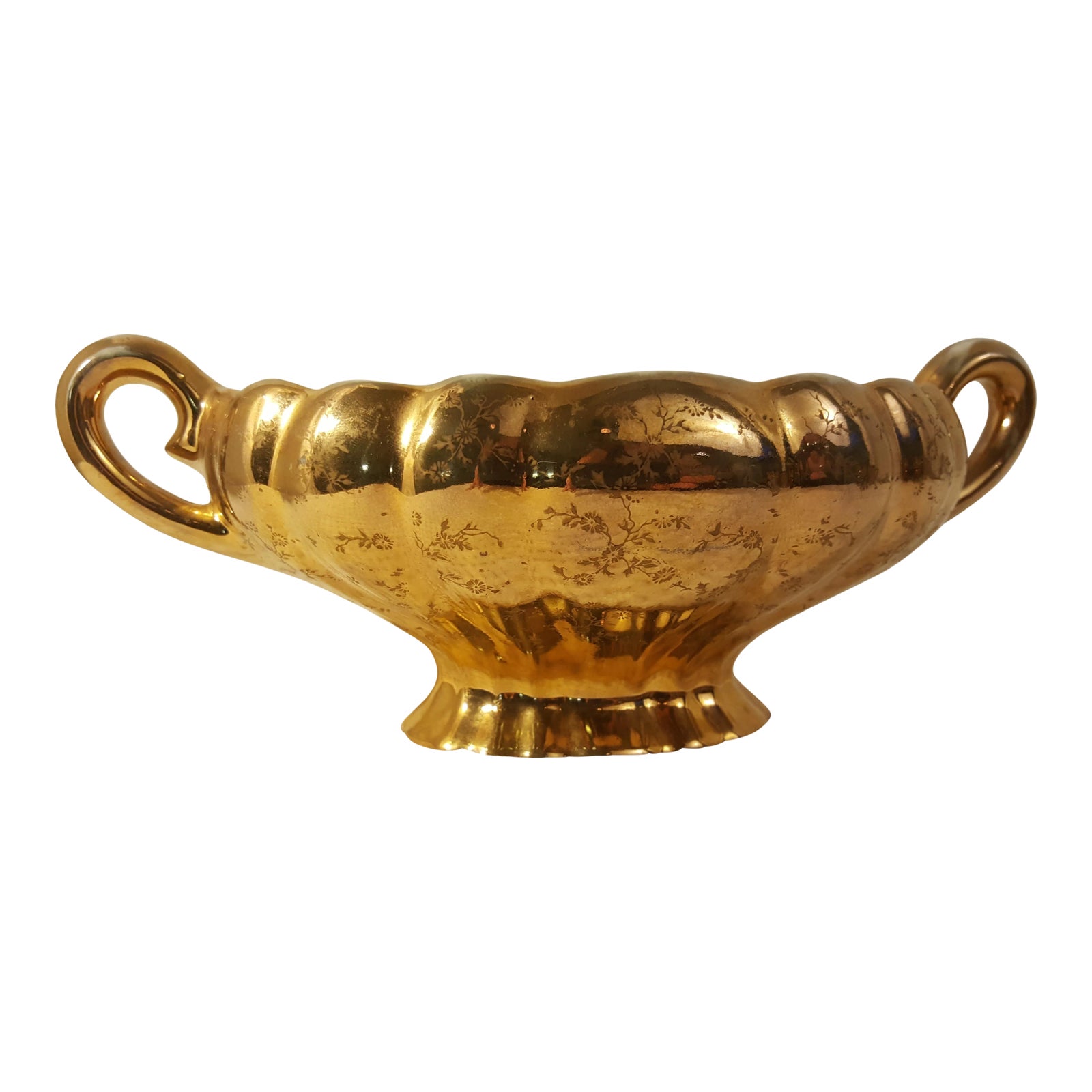 Mid Century Swetye Salem Pottery Porcelain Weeping Gold Dish Chairish