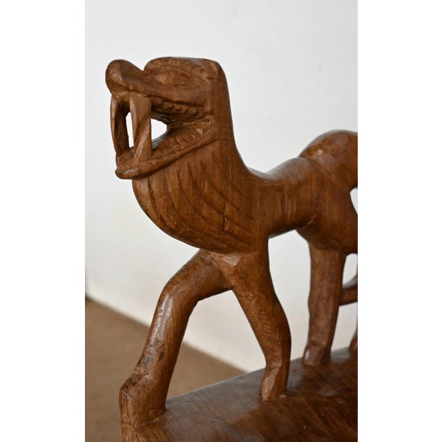 Carved Mahogany Chair, 1950s For Sale - Image 12 of 18