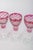 Boho Chic Bohemian Pink Crystal Wine Glasses with Cut Decoration, 1940s, Set of 4 For Sale - Image 3 of 5