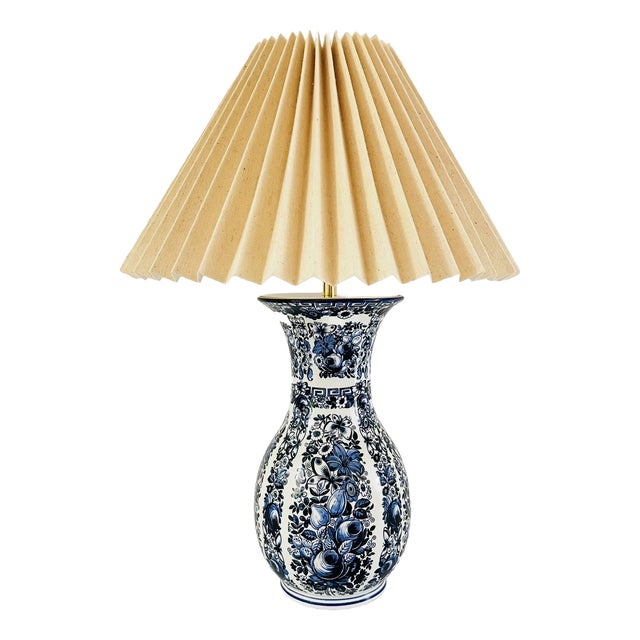 Antique Delfia Table Lamp For Sale