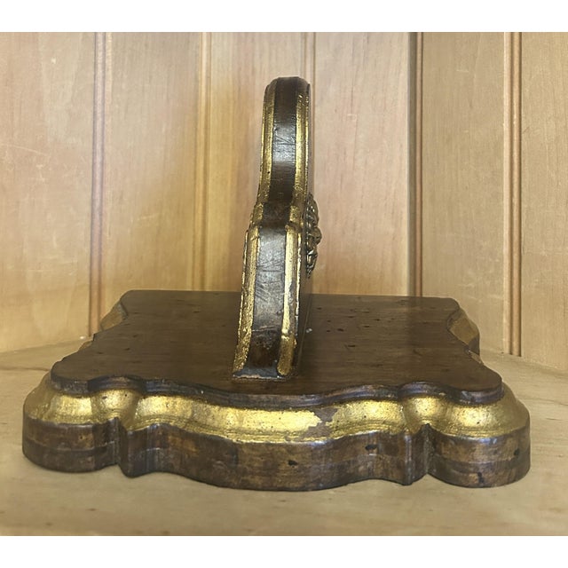 Wood Vintage Carved Wood Wall Shelves: Set of 2, Gold Detail For Sale - Image 7 of 8