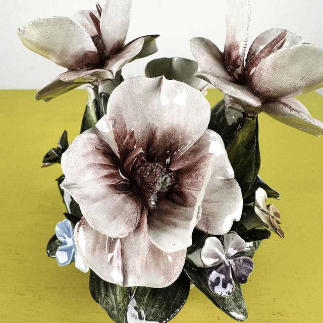 Porcelain Flower Basket from Capodimonte For Sale - Image 3 of 4