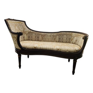 Vintage French Regency Fainting Couch With Ornate Upholstery For Sale