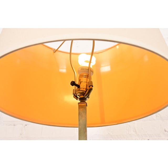 Milo Baughman Style Mid-Century Modern Teak and Brass Table Lamp, Circa 1960s For Sale In South Bend - Image 6 of 12
