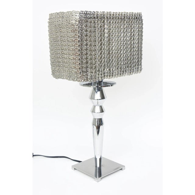 Italian Visionaire Isotta Chain Link Luxury Silver Table or Console Lamp For Sale In Miami - Image 6 of 11