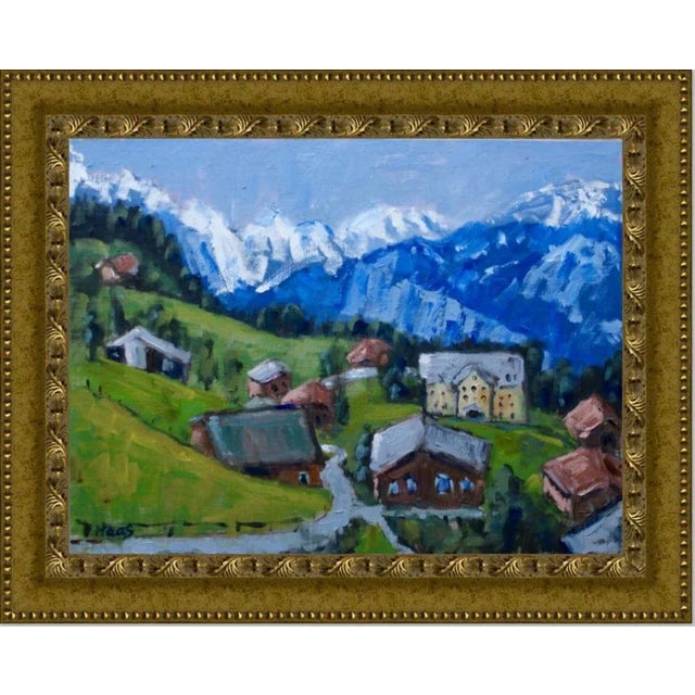 "Swiss Alps, Switzerland" Contemporary Landscape Oil Painting For Sale - Image 10 of 12