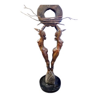Renzo "One Thought Conceived" Bronze Sculpture Hand Signed Artwork Lifesize For Sale