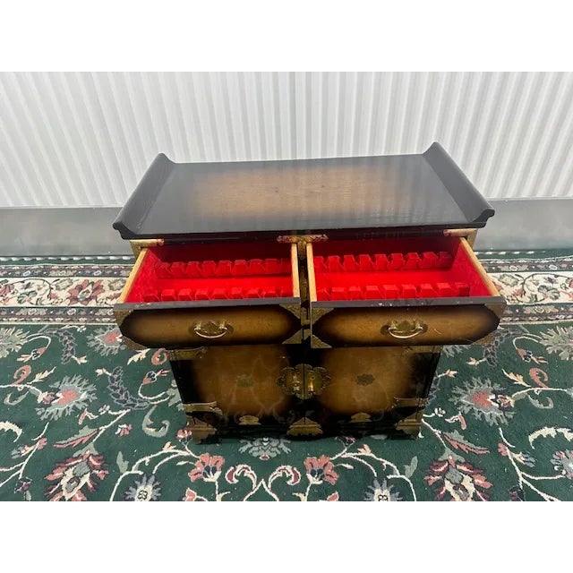 Asian 1920s Black & Gold Accent Chest For Sale - Image 3 of 11
