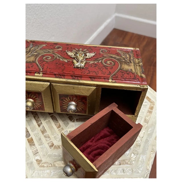 Ooak, Gemstone, Winged, Female Lion, Florentine Box For Sale In Los Angeles - Image 6 of 10
