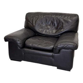 Vintage Chair in Black Leather from Roche Bobois, 1990 For Sale