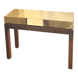 Sarreid Brass Clad 1970s Console Table For Sale