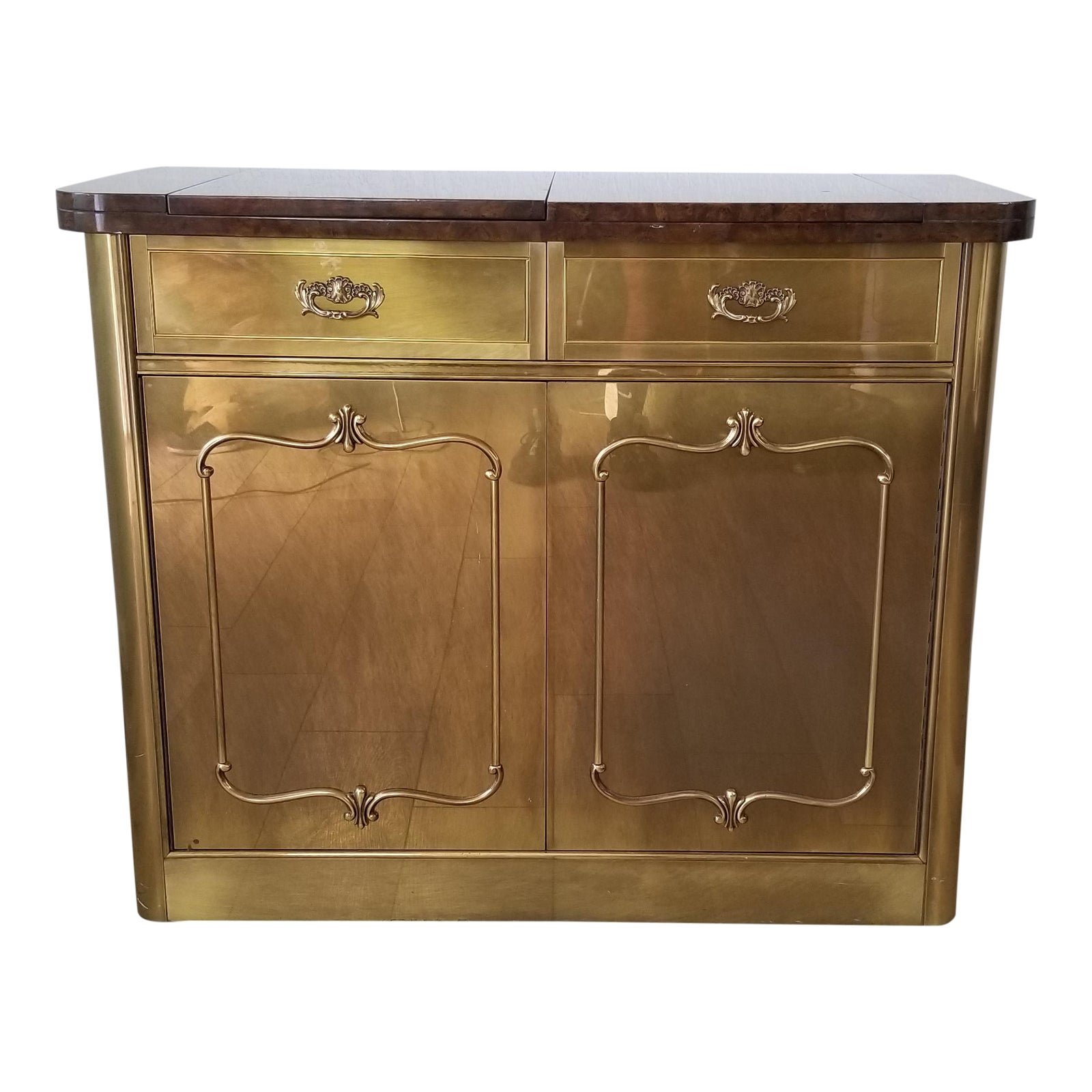 Mastercraft Brass Rolling Bar Cart . Chairish