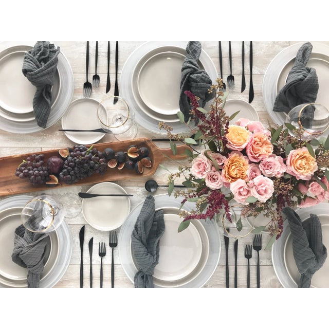 Set of 4, Soft, luxurious, and crafted for elevated gatherings, these Organic Cotton Napkins in Charcoal feature a gentle...