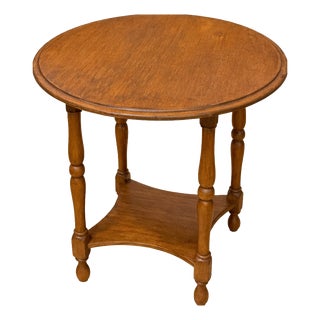 Wood Occasional Table with Turned Legs, 1920s For Sale