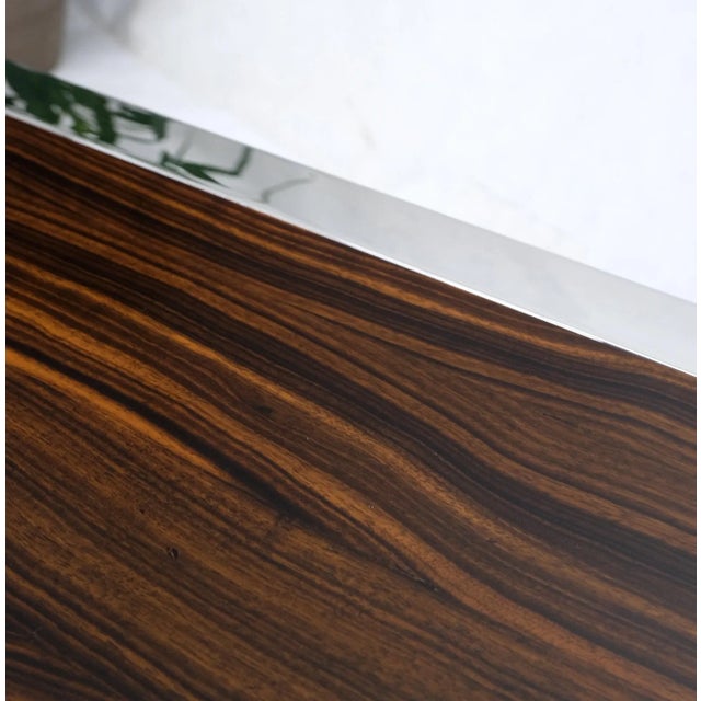 Mid 20th Century Chrome Base Rosewood Top Mid-Century Modern Console Sofa Table For Sale - Image 5 of 11