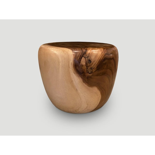 Andrianna Shamaris Drum Shape Suar Wood Coffee Table or Side Table For Sale - Image 9 of 18