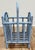 Late 20th Century Vintage Periwinkle Blue Rattan Magazine Rack For Sale - Image 5 of 12