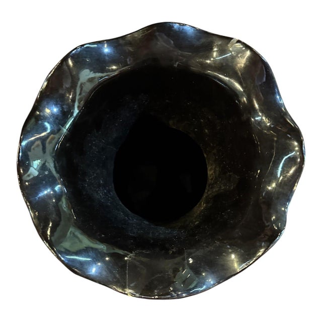 Maroon 20th Century Asian Laquer and Mother of Pearl Inlay Vase For Sale - Image 8 of 9