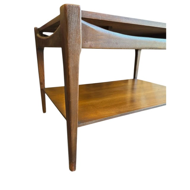 1970s 1970s Pair of Mid-Century Bassett Danish Inspired Walnut Side Tables For Sale - Image 5 of 6