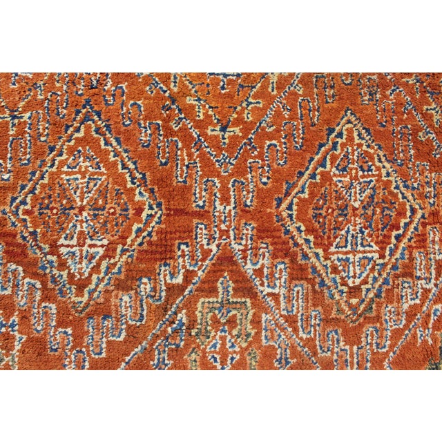 Antique Moroccan Rug With Diamond & Geometric Design in Brown 5'7"x8'4" For Sale - Image 9 of 10