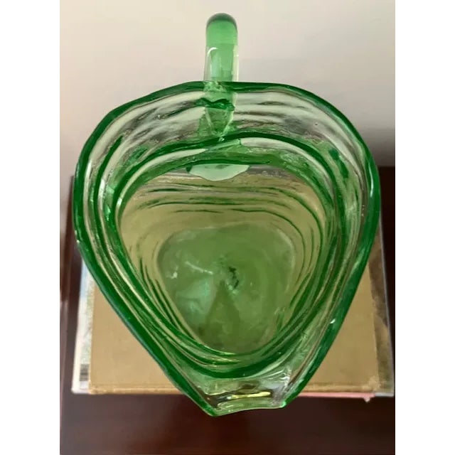 Mid 20th Century Mid Century Modern Hand Blown Green Glass Pitcher For Sale - Image 5 of 6