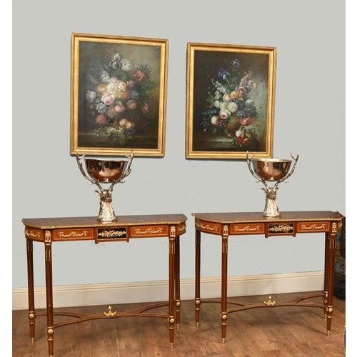 French Louis XVI Console Tables, Set of 2 For Sale - Image 13 of 13