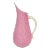 Murano Vintage Pink White Opal Gold Flecks Diamond Quilted Surface Italian Art Glass Pitcher Flower Vase For Sale