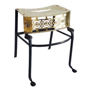 Antique 19th Century Victorian Brass & Iron Trivet Footman For Sale