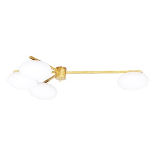Ceiling Lamp in Brass and Murano Glass in the style of Arredoluce For Sale