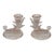 Vintage Pink Depression-Style Glass Candlestick Holders — Pair, 4 1/8" Tall For Sale