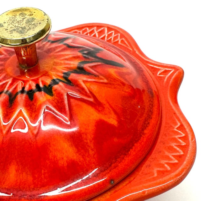 Vintage Red Ceramic Lidded Container Curation - Group of 3 For Sale - Image 17 of 17