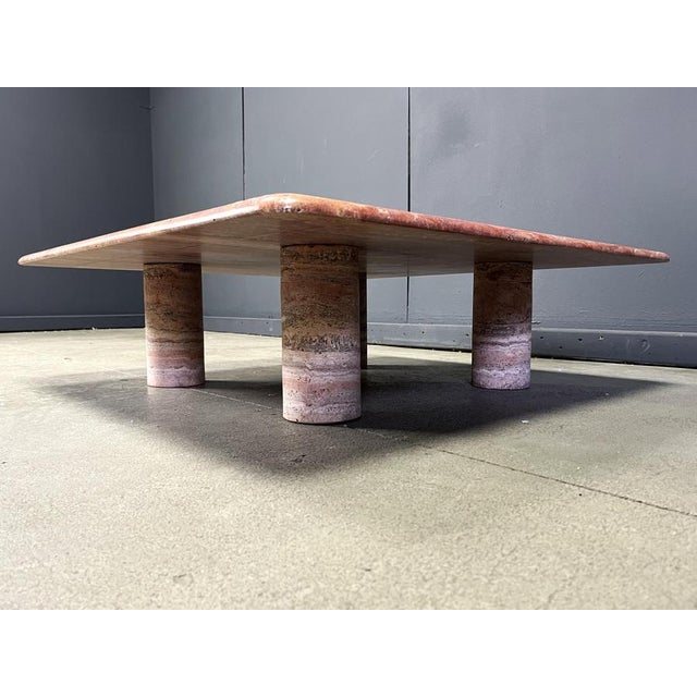 Red Travertine Coffee Table by Angelo Mangiarotti for Up&Up, Italy, 1970s For Sale - Image 10 of 16